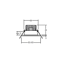 Brumberg Downlight BB15 firkantet IP54, rustfrit st�l 