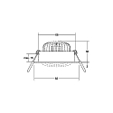 Brumberg Indbygningslampe BB34 omskiftelig IP20, blank, sort  7W 680lm 3000K 20-40� 20-40� CRI 80-89