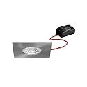 Downlight BB21 firkantet, stiv, indbygget version, omskiftelig IP65, nikkel mat 