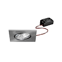 Indbygningslampe BB25 firkantet, svingbar, omskiftelig IP65, nikkel  7W 620lm 3000K 36� 36� CRI >80