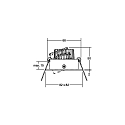 Brumberg recessed luminaire IP20, stainless steel, glossy, transparent  6W 680lm 3000K 20-40� 20-40� CRI 80-89