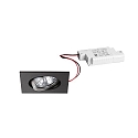 Indbygningslampe IP20, blank, sort, gennemsigtig  6W 680lm 3000K 20-40� 20-40� CRI 80-89
