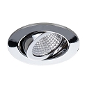 Brumberg Recessed LED spot set SEVEN-R incl. converter, IP20, round, 230V, 7W 2700K 740lm 38�, swivelling 30�, chrome