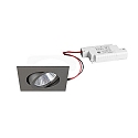 Downlight firkantet, svingbar IP20, titan d�mpbar