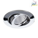Brumberg Recessed LED spot set incl. converter, IP20, round, 230V, 7W 3000K 740lm 38, swivelling 30, dimmable, chrome