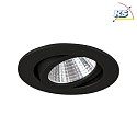 Brumberg Recessed LED spot set incl. converter, IP20, round, 230V, 7W 4000K 770lm 38, swivelling 30, dimmable, black