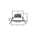 Brumberg Indbygningslampe BB 13 rund, svingbar LED IP20, hvid d�mpbar 6W 430lm 1800-3000K 20-40� 20-40� CRI 80-89