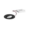 Udend�rs indbygningslampe BB23 rund, svingbar IP65, pulverlakeret, sort d�mpbar