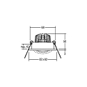 Brumberg Indbygningslampe BB 19 svingbar, firkantet LED IP20, hvid d�mpbar 6W 430lm 1800-3000K 20-40� 20-40� CRI 80-89