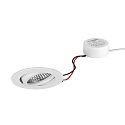 Indbygningslampe TIRREL-R rund, svingbar IP20, pulverlakeret, hvid d�mpbar 6W 680lm 3000K 38� 38� CRI >80