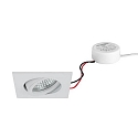 Indbygningslampe TIRREL-S firkantet, svingbar IP20, pulverlakeret, hvid d�mpbar 6W 680lm 3000K 38� 38� CRI >80