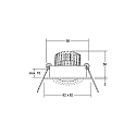 Brumberg Indbygningslampe TIRREL-S firkantet, svingbar IP20, hvid d�mpbar 6W 680lm 3000K 38� 38� CRI >80