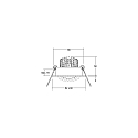 Brumberg Indbygningslampe TIRREL-S firkantet, svingbar IP20, hvid d�mpbar 6W 680lm 3000K 38� 38� CRI >80