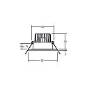 Brumberg Indbygningslampe ITANSA R BB15 rund, stiv LED IP54, sort d�mpbar 6W 680lm 3000K 20-40� 20-40� CRI 80-89