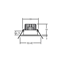 Brumberg Indbygningslampe ITANSA S BB16 stiv, firkantet LED IP54, sort d�mpbar 6W 680lm 3000K 20-40� 20-40� CRI 80-89