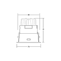 Brumberg ceiling recessed luminaire BINATO swivelling, rotatable, direct IP20, white dimmable