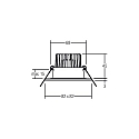 Brumberg Indbygningslampe ITANSA S BB 16 firkantet LED IP54, sort mat d�mpbar 6W 680lm 3000K 20-40� 20-40� CRI 80-89