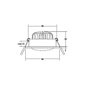 Brumberg recessed luminaire IP20, glossy, white dimmable 7W 680lm 3000K 20-40� 20-40� CRI 80-89