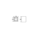 Brumberg downlight APOLLO MINI square, DALI controllable, faceted IP20, powder coated, silver dimmable