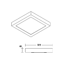 Brumberg LED panel REFIDO TW DALI-2 / 32.5 X 32.5 CM overflademonteret version, tunable white, UGR < 19, omskiftelig, d�mpbar 13