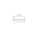 Loftlampe TIM � 40CM up / down, med diffuser E27 IP20, nikkel mat d�mpbar
