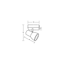 Brumberg V�g- og Loftlampe ELTASSO 1-flamme, justerbar E14 IP20, tr� lys d�mpbar