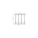 Brumberg pendant luminaire DAPHNE 4 flames E27 IP20, black matt dimmable
