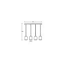 Brumberg pendant luminaire MURRAY 4 flames, cylindrical E27 IP20, black matt dimmable
