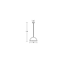 Brumberg pendant luminaire NOGATA 1 flame, half round E27 IP20, black matt dimmable
