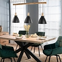 Brumberg pendant luminaire BRENTHIS 3 flames, large E27 IP20, wood, black dimmable