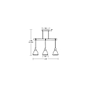 Brumberg pendant luminaire BRENTHIS 3 flames, large E27 IP20, wood, black dimmable