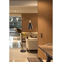 Brumberg floor lamp BRENTHIS down, rigid E27 IP20, wood, black 