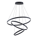 pendant luminaire GRAHAM 3-fold, ring shape IP20, black matt dimmable