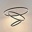 Brumberg pendant luminaire GRAHAM 3-fold, ring shape IP20, black matt dimmable