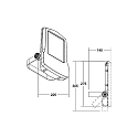 Brumberg floodlight MATRIX swivelling IP66, titanium 