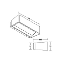 Brumberg Udend�rs wall luminaire TULLIA omskiftelig LED IP65, gr� 