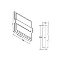 Brumberg Udend�rs wall luminaire NAGAI omskiftelig LED IP65, gr� 