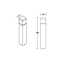 Brumberg P�lelampe MEDUSA rund, omskiftelig LED IP54, grafit 