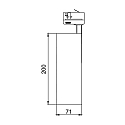 Brumberg Skinne spot IP20, blank, sort 