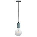 Busch Pendant luminaire, 160cm, variable height, E27 max. 6W(LED), concrete, powder coated ceiling sign, grey fabric cable