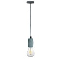 Busch Pendant luminaire, 160cm, variable height, E27 max. 6W(LED), concrete, powder coated ceiling sign, grey fabric cable