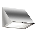 Outdoor LED wall luminaire AQUA PLAY, wedge shape, Down, adjustable lens, 6W 2700K, stainless steel / glass