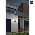  Outdoor LED wall luminaire 22 x 22cm with motion detector, IP44, 12W 3000K, stainless steel / opal glass, anthracite