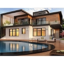 CMD Creative Metalldesign Outdoor wall luminaire 22 x 22cm, IP44, E27, stainless steel / opal glass, anthracite