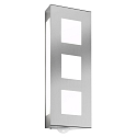 Udend�rs wall luminaire AQUA TRILO 3-fold, firkantet, med bev�gelsesdetektor E27 IP44, rustfrit st�l