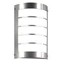 Udend�rs wall luminaire lang, halvrund, med sensor, med gitter IP44, rustfrit st�l 