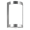 Udend�rs wall luminaire lang, halvrund, med bev�gelsesdetektor E27 IP44, rustfrit st�l