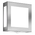 Udend�rs wall luminaire AQUA LEGENDO firkantet, med bev�gelsesdetektor E27 IP44, rustfrit st�l