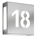Outdoor LED wall luminaire AQUA LEGENDO, 2 digits (cut out), IP44, 12W 3000K 1200lm, stainless steel, brushed