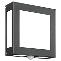 Udend�rs wall luminaire AQUA LEGENDO firkantet, med bev�gelsesdetektor E27 IP44, antracit